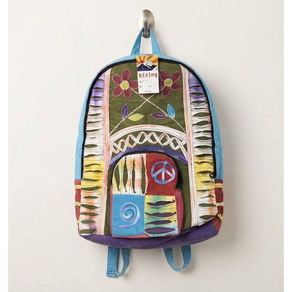 Rising International Boho Patchwork Embroidered Backpack RIB146 Multicolor NEW